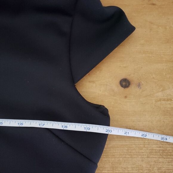 Pink Tartan Large Black Cap Sleeve Beaded V-neck Fit and Flare Dress - Picture 9 of 13